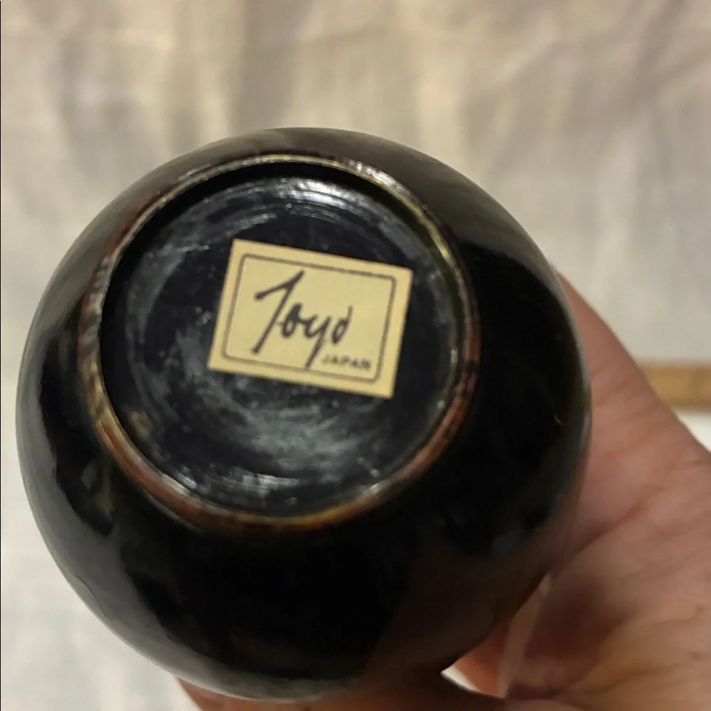 Toyo 7” Multicolor Ceramic Vase Metal Multicolor  Bud Vase